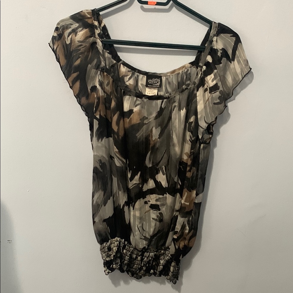 THX large, sheer blouse